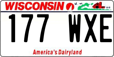 WI license plate 177WXE