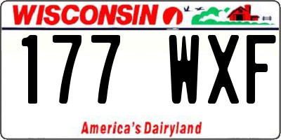 WI license plate 177WXF
