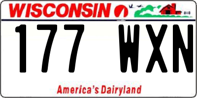WI license plate 177WXN