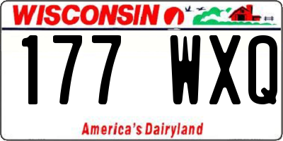 WI license plate 177WXQ