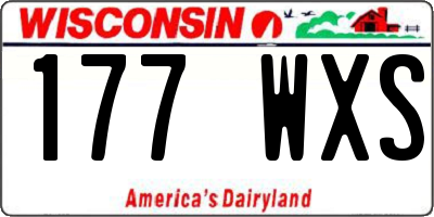 WI license plate 177WXS