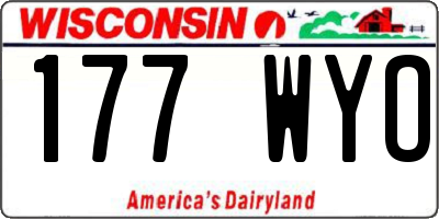 WI license plate 177WYO