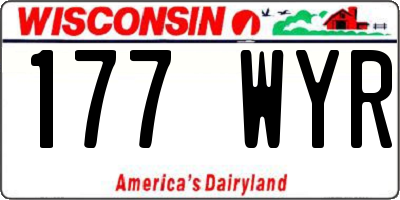 WI license plate 177WYR