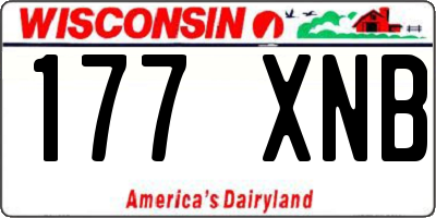WI license plate 177XNB