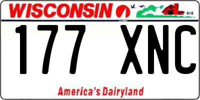 WI license plate 177XNC