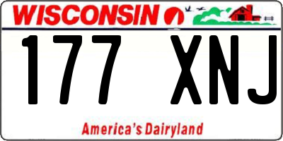 WI license plate 177XNJ