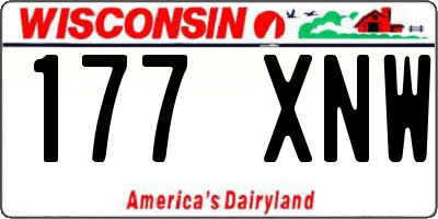 WI license plate 177XNW