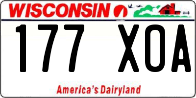 WI license plate 177XOA