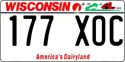 WI license plate 177XOC