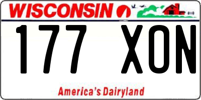 WI license plate 177XON