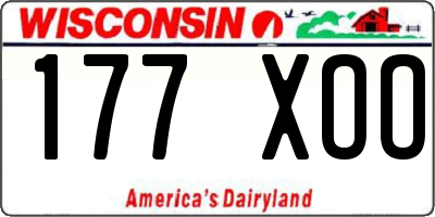 WI license plate 177XOO