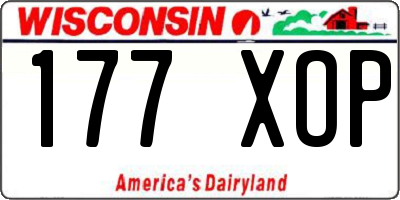 WI license plate 177XOP