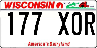 WI license plate 177XOR