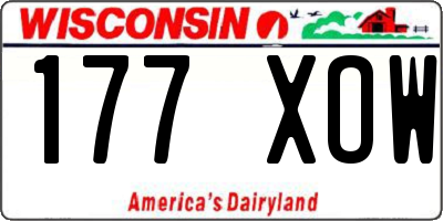 WI license plate 177XOW