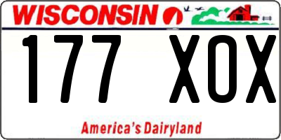 WI license plate 177XOX