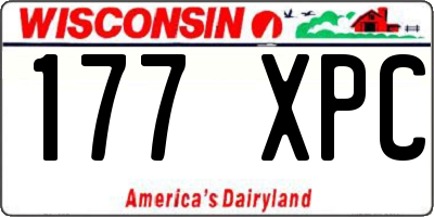 WI license plate 177XPC
