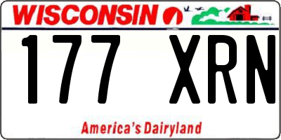 WI license plate 177XRN