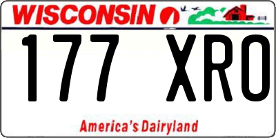WI license plate 177XRO
