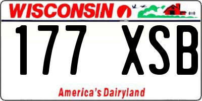 WI license plate 177XSB