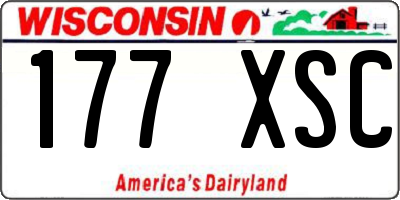 WI license plate 177XSC