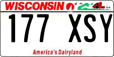 WI license plate 177XSY