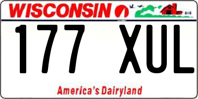 WI license plate 177XUL