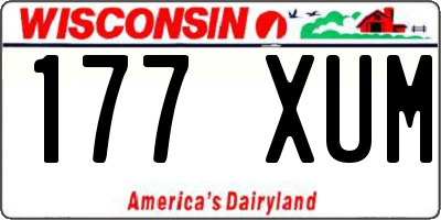 WI license plate 177XUM