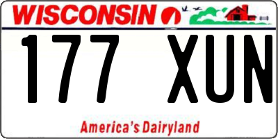 WI license plate 177XUN