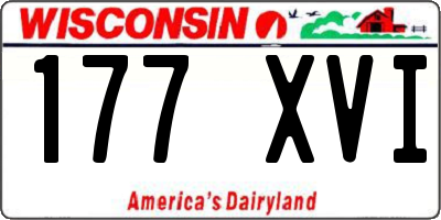 WI license plate 177XVI
