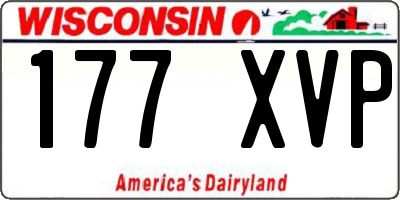 WI license plate 177XVP