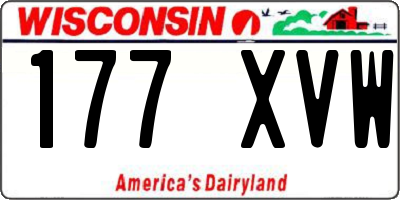WI license plate 177XVW