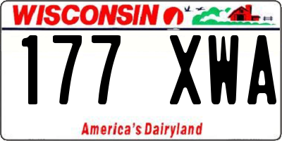 WI license plate 177XWA