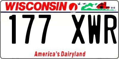 WI license plate 177XWR