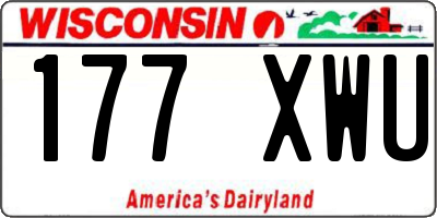 WI license plate 177XWU