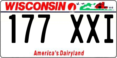 WI license plate 177XXI