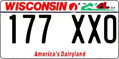 WI license plate 177XXO