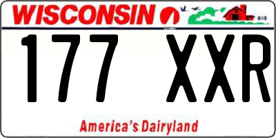 WI license plate 177XXR
