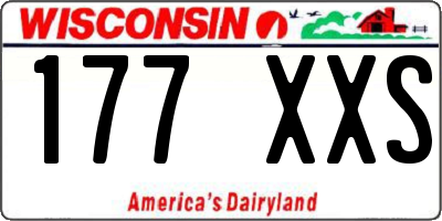 WI license plate 177XXS