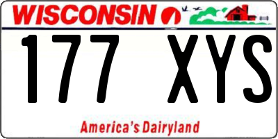 WI license plate 177XYS