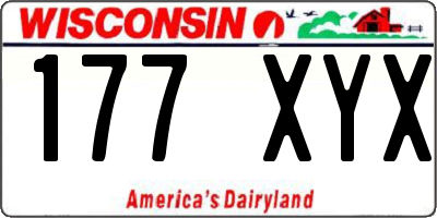 WI license plate 177XYX