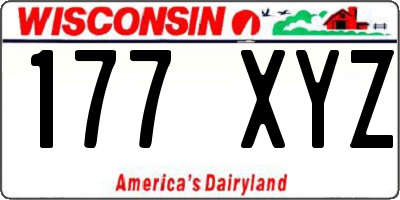 WI license plate 177XYZ