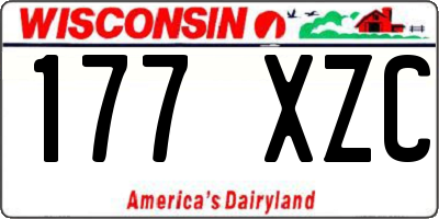 WI license plate 177XZC