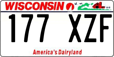 WI license plate 177XZF