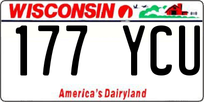 WI license plate 177YCU