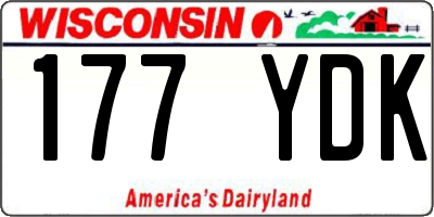 WI license plate 177YDK