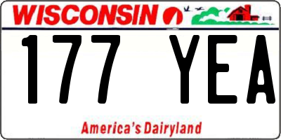 WI license plate 177YEA