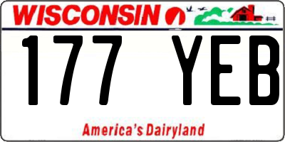 WI license plate 177YEB