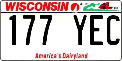 WI license plate 177YEC