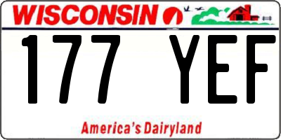 WI license plate 177YEF
