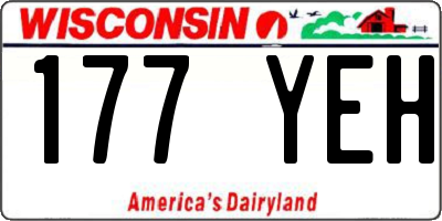 WI license plate 177YEH